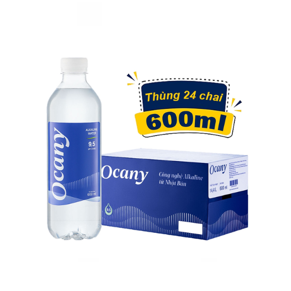 Thùng Nước Ion Kiềm Ocany 600ml - 24 Chai