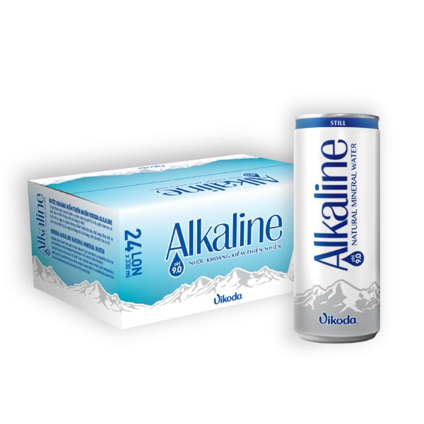 Thùng Nước Ion Kiềm Vikoda Alkaline - 24 Lon