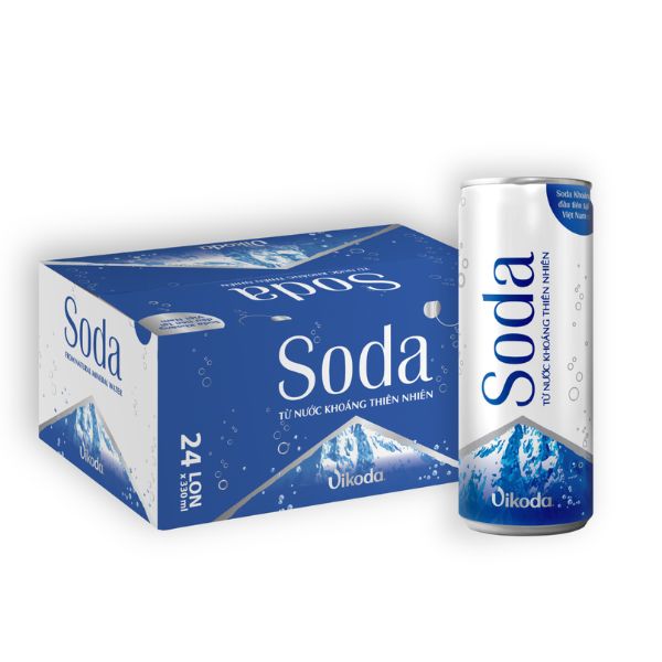 Thùng Nước Ion Kiềm Vikoda Soda - 24 Lon
